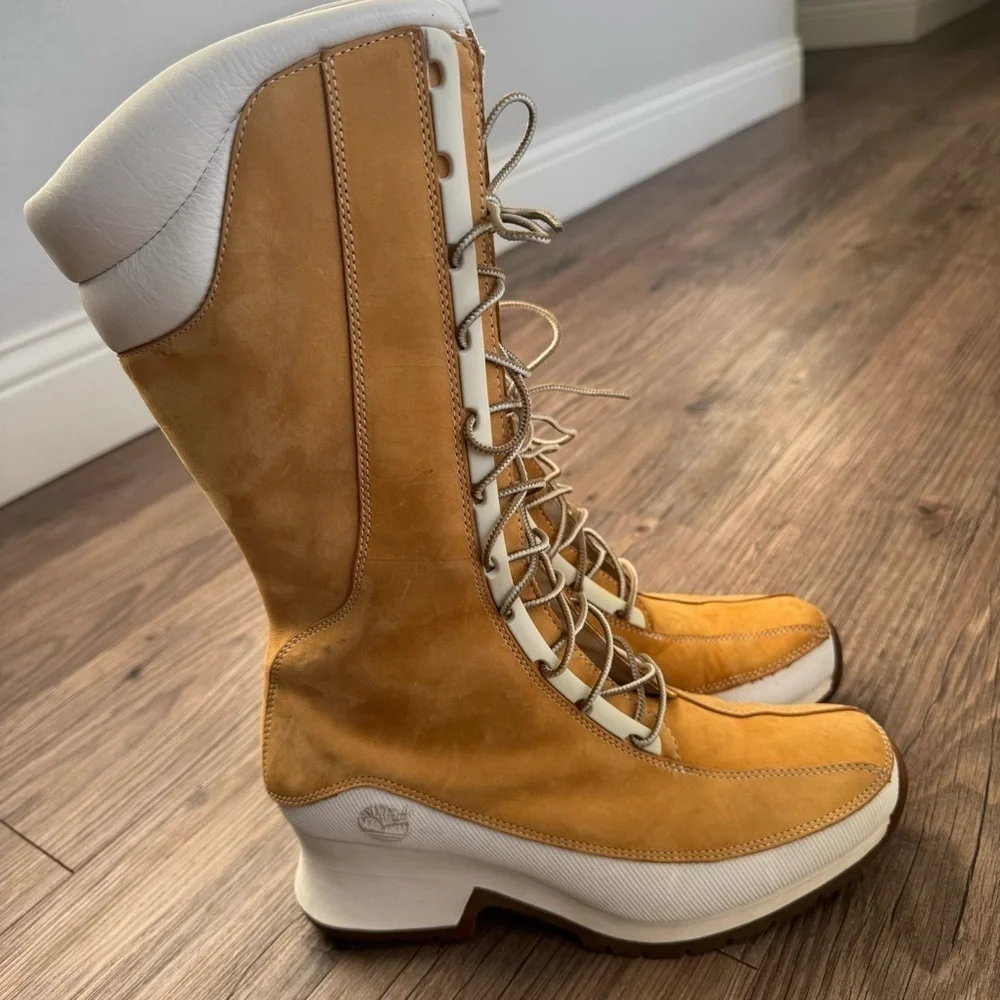 Timberland Wheat Nubuck Leather Mid Calf Boots Women’s Size 8.5 M Style 85374